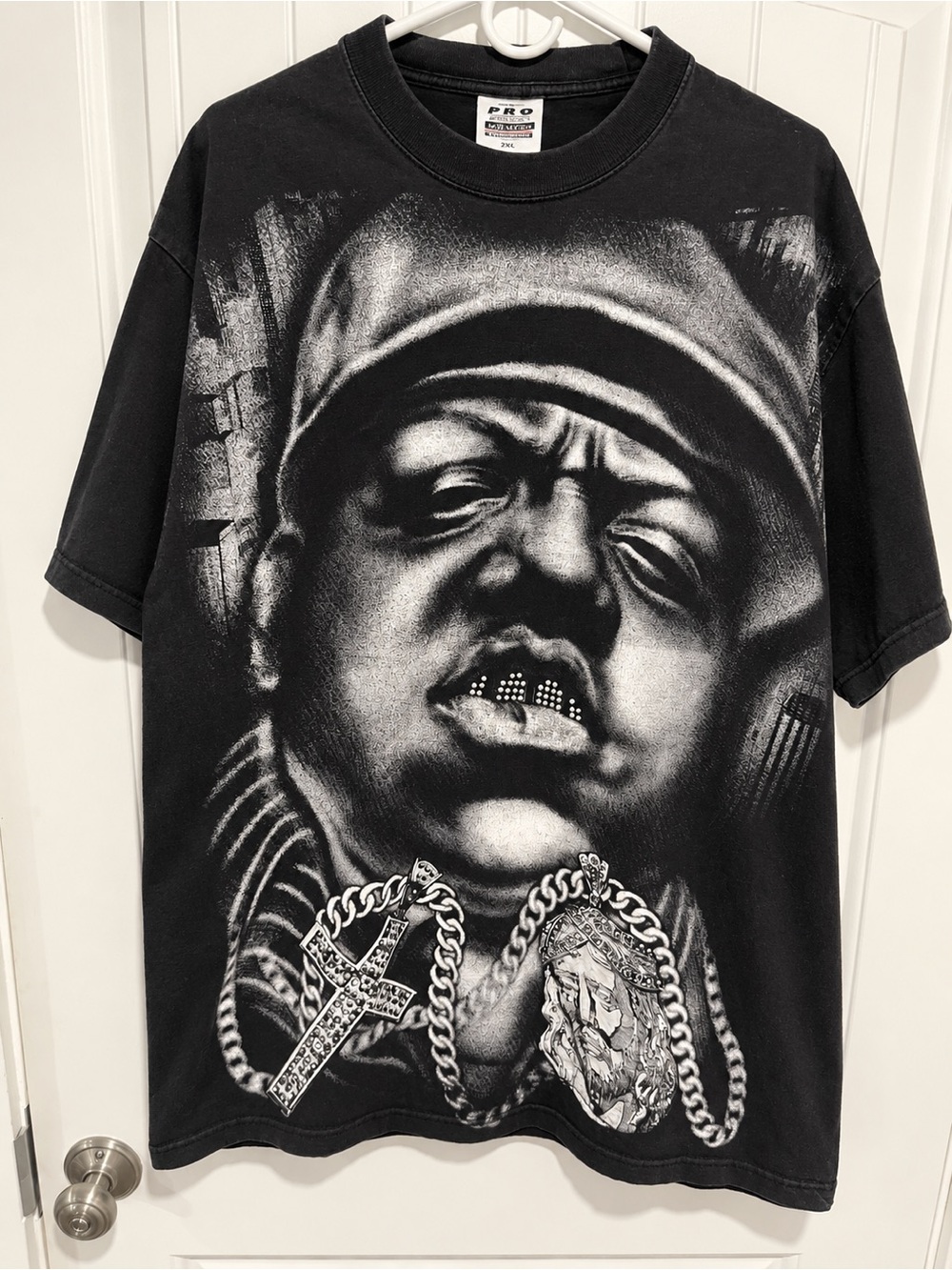 Vintage Y2K Biggie Smalls Notorious BIG Rhinestone Rap Tee 2XL